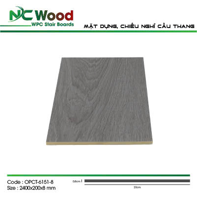 Mặt Đứng Cầu Thang Nhựa Giả Gỗ NCWood 6151-8